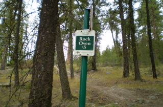 Rock Oven 5 sign, Kettle Valley Railway Naramata Section, 2010-08.